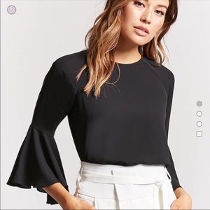 Black bell sleeve top buy one get one free